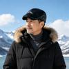 Autumn and Winter Cold and Warm Forward Hat Outdoor Windproof Cowhide Middle-aged and Elderly Men's Ear Protectors Adjustable Cap