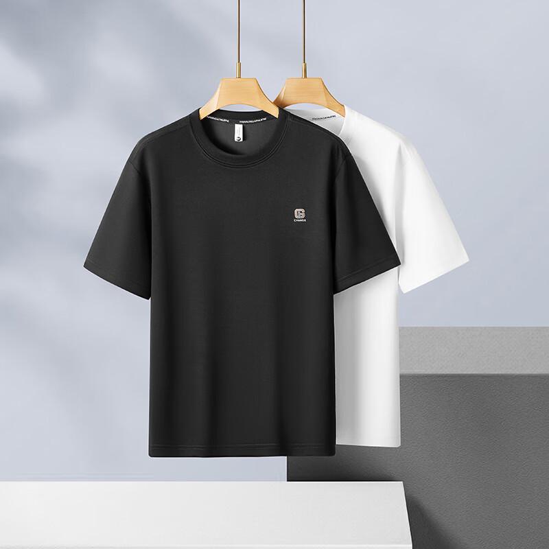 Dibenze Men's Plus Size Cotton Blend Short-Sleeve T-Shirt