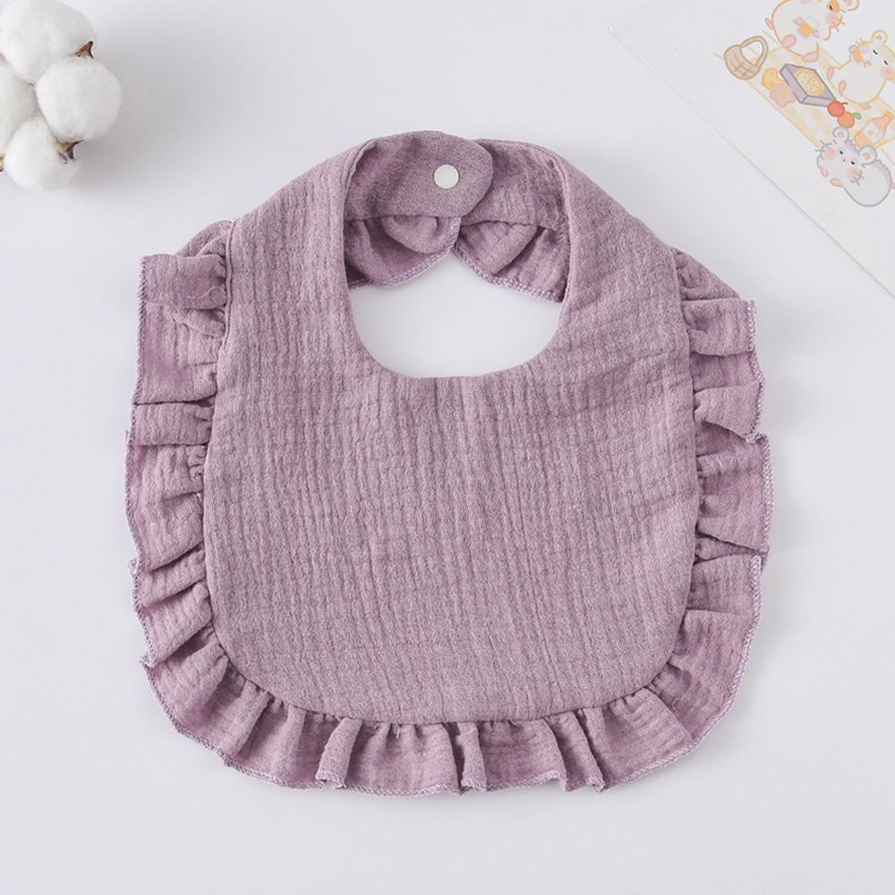 Ruffle Baby Drool Bibs: Pure Cotton Printed Lace Bibs