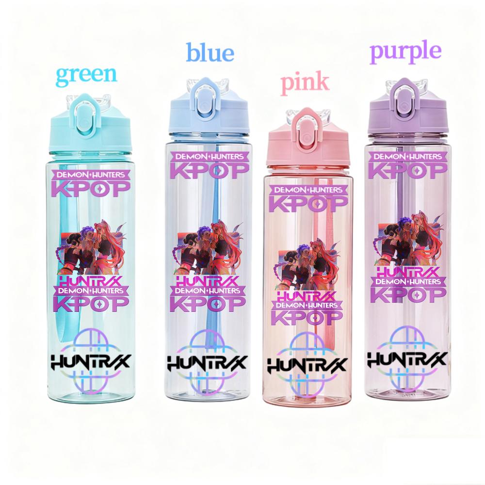 Demon Hunters Fashion Cups Girls High Quality Water Bottle Sport Leak Proof Plastic Cute Cup Students Gifts KPOP for Kid Friendly Entertaining Fun