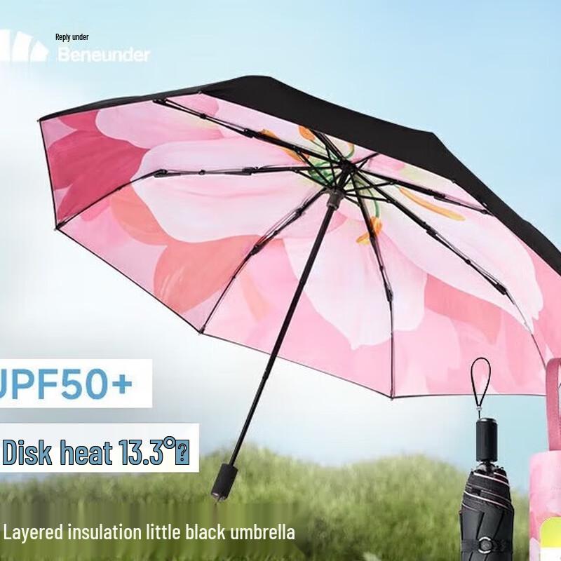 Beneunder UV Protection Black Glue Folding Umbrella