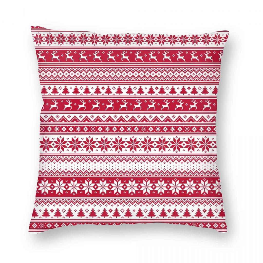 Christmas New Year Pillowcase Printing Polyester Cushion Cover Gift Santa Pillow Case Cover Home Zipper 18''