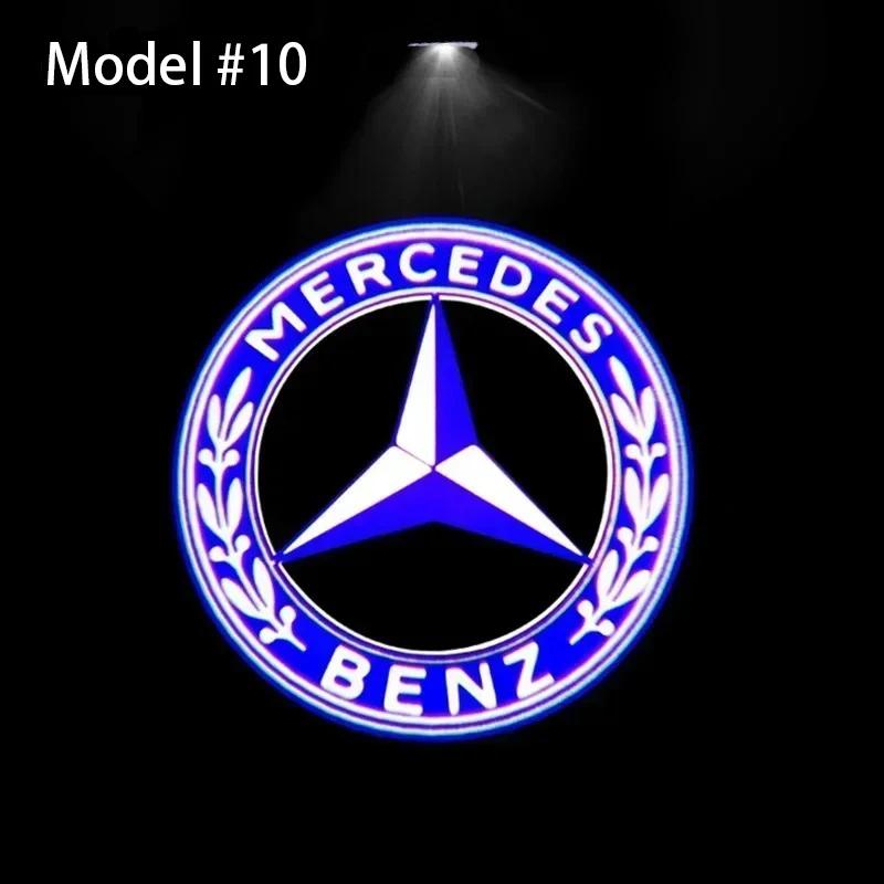 2Pc LED Car Styling Welcome Door Lights Emblem Accessory For Mercedes Benz AMG W205 C300 W203 W206 W108 W124 W126 W140 W168 W169