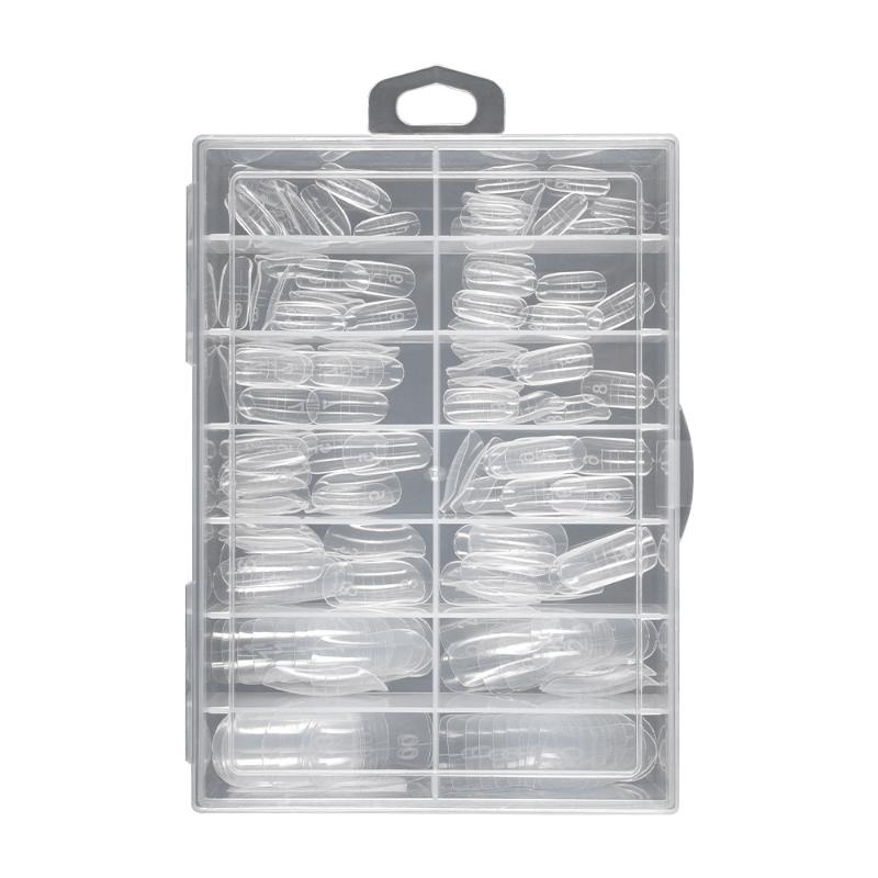 140Pcs/Box Full Cover Fake Toenail Ultra Thin Clear Press On Toe Foot Nails Tips Artificial Acrylic False Nail Art Manicure Tool