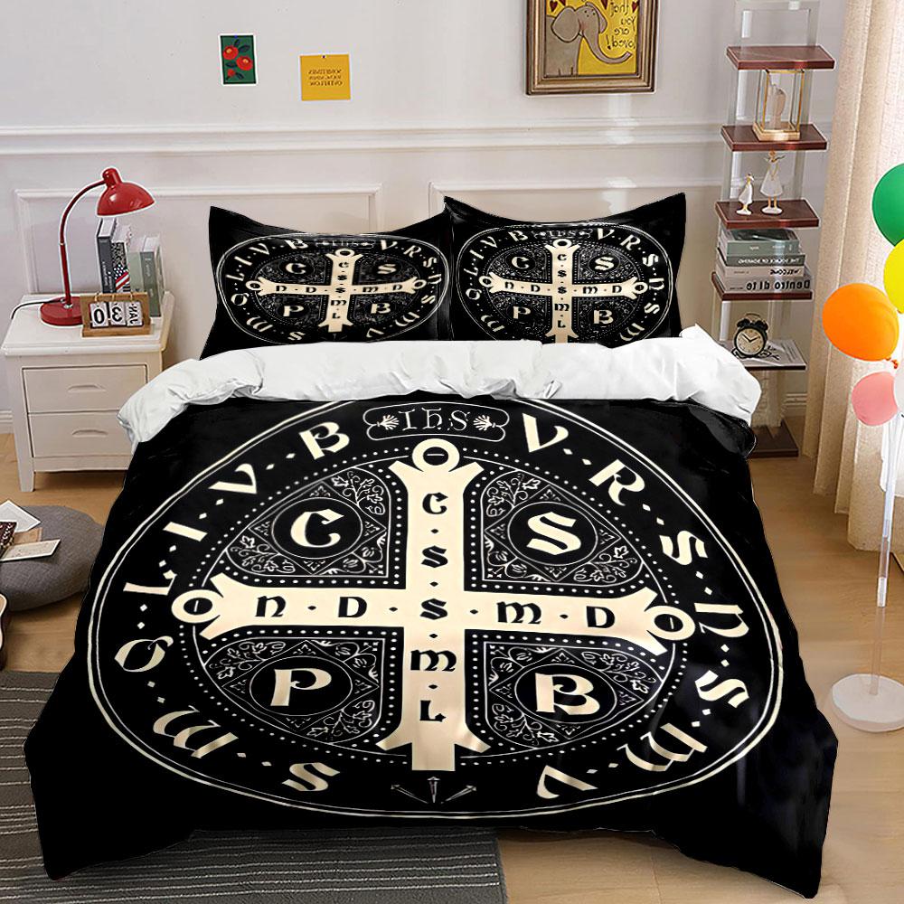 Religious Decor Set For Home Soft Comfortable Duvet Cover Bedding Set Included 1*Duvet Cover & 2*Pillowcases, Gift