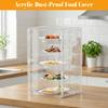 Clear Plastic Bread Storage Container with Magnetic Door 5-Tier Bread Box 16.93 X 10.63 X 9.45Inch for Bakery Cookies Donuts
