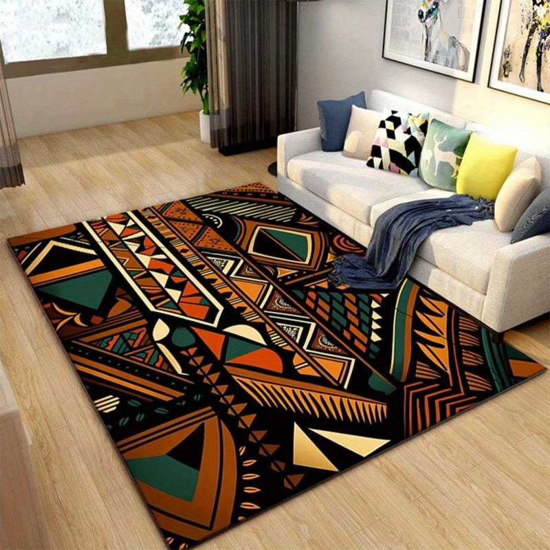 Traditional Style Carpet Ethnic Home Decor Rug Brightly Colored Non-slip Mat for Living Room Studies Bedrooms Terraces Etc