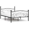 VidaXL Bed Frame and Slatted Base Black Metal 140 X 200 Cm