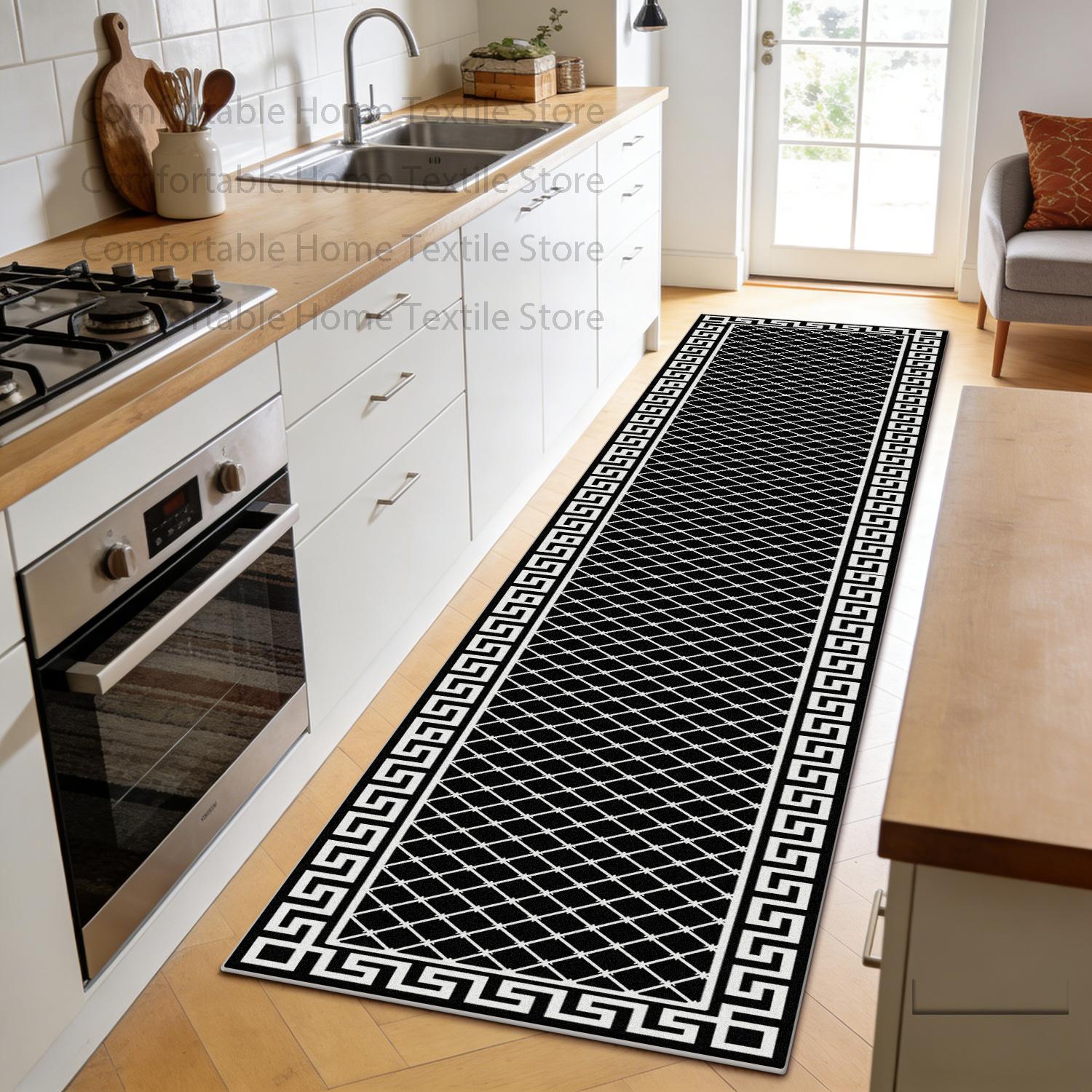 

European Retro Light Luxury Long Corridor Carpet Decoration Doorway Stair Easy Clean Rug Non-slip Lint-free Runner Floor Mats 60x200cm