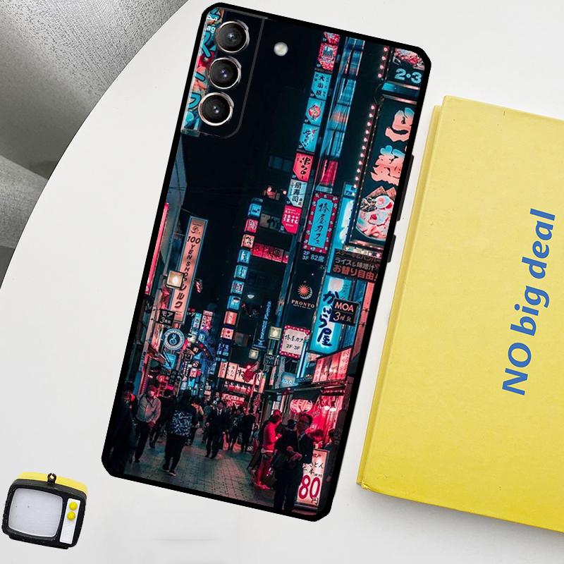 

Japanese Night City Aesthetic Phone Case For Samsung Galaxy S26 S24 Ultra S20 S21 S22 S23 Plus S10 S24 FE S25 Ultra Cover Galaxy S25 FE