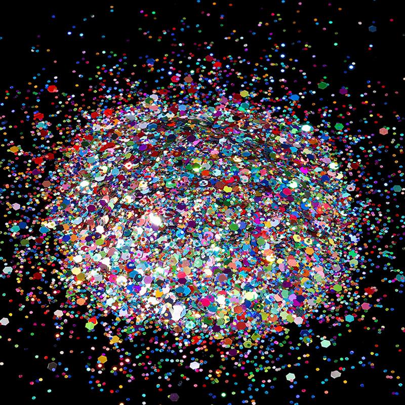 10g Holographic Hexagon Chunky Glitter Epoxy Resin Filler Flakes Laser Sparkly Sequins for DIY Epoxy Resin Nail Art Fillings