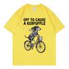 Off To Cause A Kerfuffle Dachshund Bicycle Chaos Funny Meme T Shirt Unisex Fashion Casual Tshirts Summer Loose Cotton Tshirt
