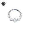 1.2mm Thick Titanium Alloy Zircon Nose Ring with 8-10mm Inner Diameter