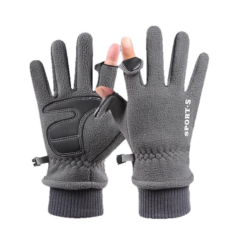 Handschuhe Herren Winter Mode Winddicht Fleece Warm Touchscreen Outdoor Reiten Fahren Motorrad Takeaway Halbfinger Fingerfrei