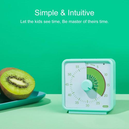 Conchstar 60-Minute Visual Timer for Kids, Fruit Pattern Design, Visual Countdown Timer for Classroom, Office, Kitchen, Pomodoro Timer, Silent Operati