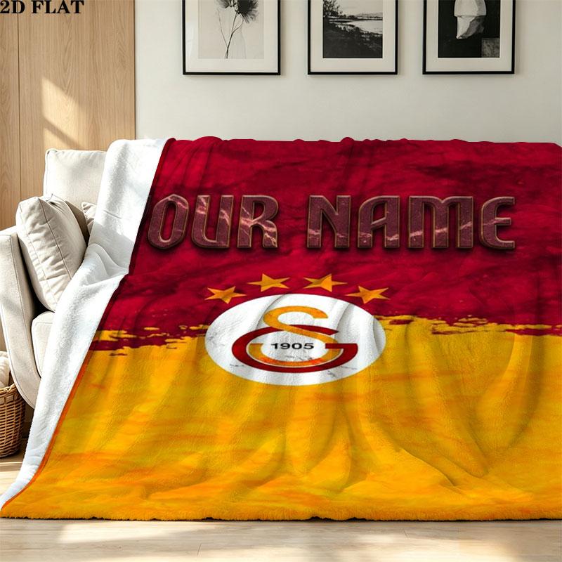 1PC Galatasaray S Custom Name Patterned Flannel Blanket Suitable For All Seasons for Home Decor Warmth and Comfort Gifts Holiday Present
