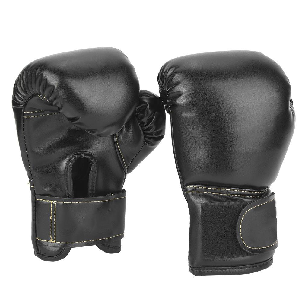 One Pair PU Lther Children Boxing Gloves Kids Sandbag Punching Sparring Training Mitts (Gold)