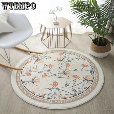 Living Room Circular Carpet Floor Mat Washable Soft Mat Bedroom Foldable Living Room Floor Mat