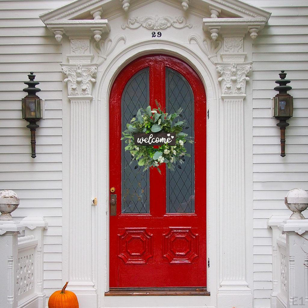 12'' Welcome Sign Wreath Fall Outdoor Indoor Decorations Wedding Party Farmhouse Dinner Artificial