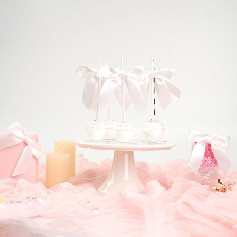 New Party Favors Twist Tie Bows Wedding Solid Color Gift Wrap Bows DIY Baby Shower Decorations Ribbon Bows