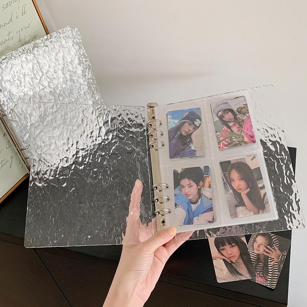 A5 Transparent Water Ripple Loose-Leaf Album for Star-Chase Cards and 3-Inch Polaroid Storage