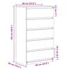 White Drawer Cabinet 60 x 36 x 103 cm Engineered Wood