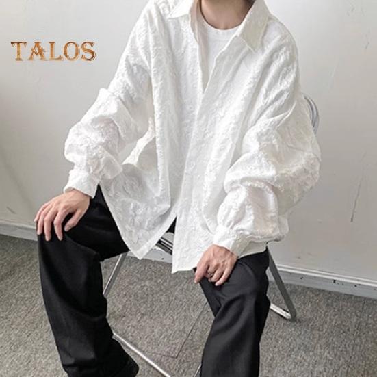 Podzim Jaro Košile Květina Rilievo Zapínání na knoflíky Límec Cardigan Dlouhé rukávy Cardigan Volný Střední délka Tmavý styl Top Denní nošení