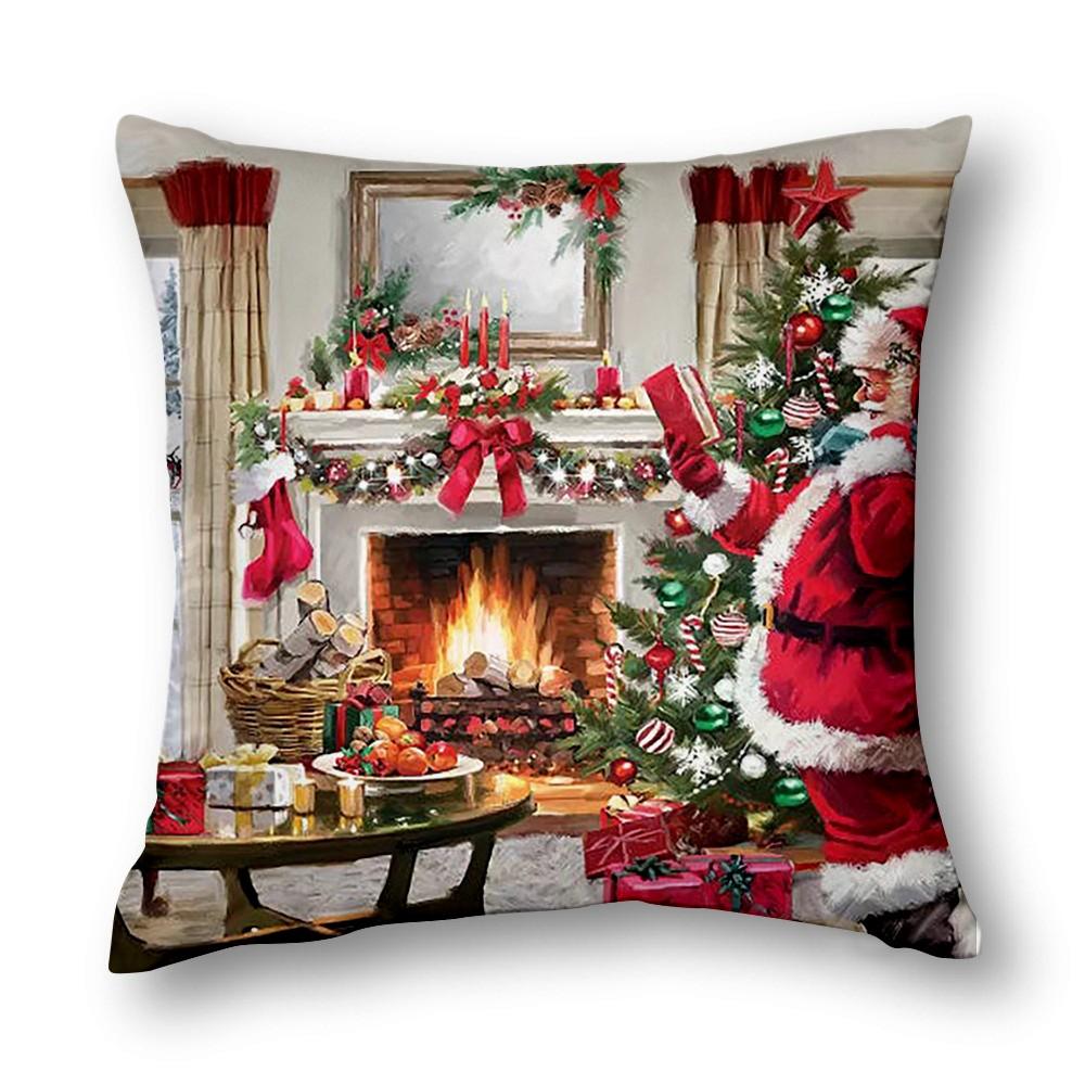 Christmas Decor Cushion Cover Winter Decor Bed Decor Pillow Cover Sofa Decor Cushion Cover Home Decor 40X40 45X45 50X50 60X60Cm