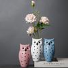 Vaso Gufo Creativo Vaso Idroponico in Ceramica Decorazione Fiori Secchi Composizione Floreale Decorazione per la Casa Ornamento Artistico da Tavolo
