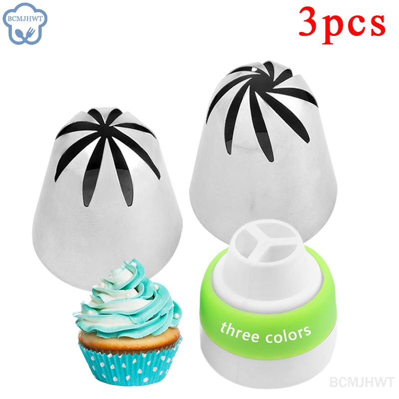 

1/3 Pcs/set Large Size Icing Piping Pastry Nozzle Tips Baking Tools Cream Cake Decorating Set Stainless Steel Nozzles Cupcake