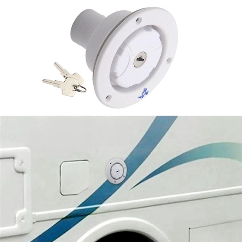 T-Top-Rated-Lockable Filler Neck For Water Tanks Caravan Fresh Water Fill Hatch Inlet Camper Trailer Tank Caps RV Accessory