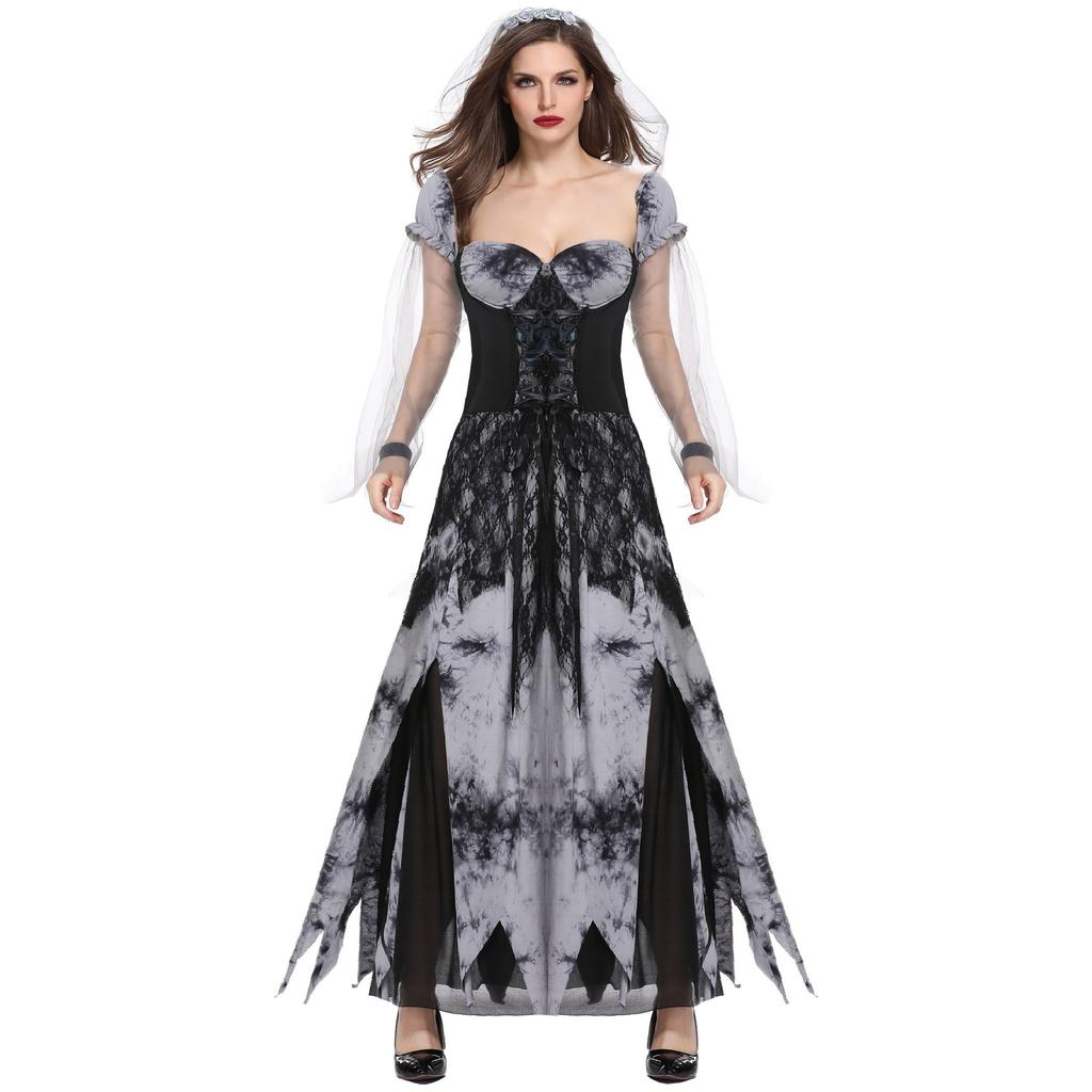 Halloween Costume, Play Female Vampire Bride, European and American Adults, Female Zombie Zombie Costume, Performance Costume
