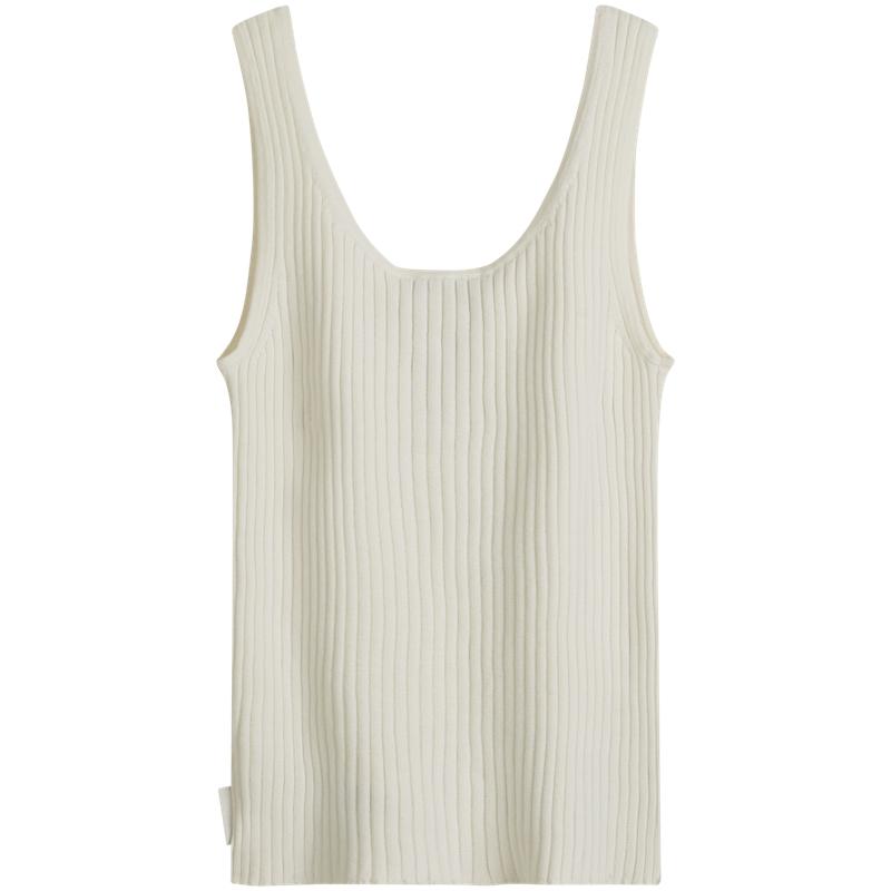 Calvin Klein Casual Textured Ribbed Fitted Sleeveless T-Shirt Women Tops 47A300G