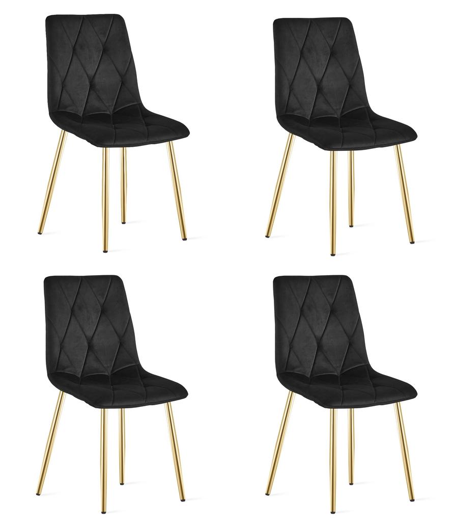LIBRA chair - black velvet / gold legs x 4