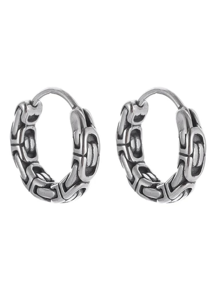 

Retro Creative Chain Hoop Earrings Hypoallergenic Men s Earrings Personalized Punk Fashion Casual Accessories