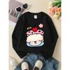 European sizes Crewneck Sweatshirt for Kids Featuring an Adorable Cloud Cake Topped with a Cherry. Perfect for Sports And Casual Outings