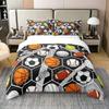 Cool Flame Basketball Player Pattern Bedding Set 2/3Pcs, 3D Digital Print Sports Duvet Cover Kit for Kids Young Men Bedroom Deco