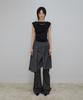 Peulleeoeob Asymmetrical Draped Midi Skirt (Fl-248_Charcoal)