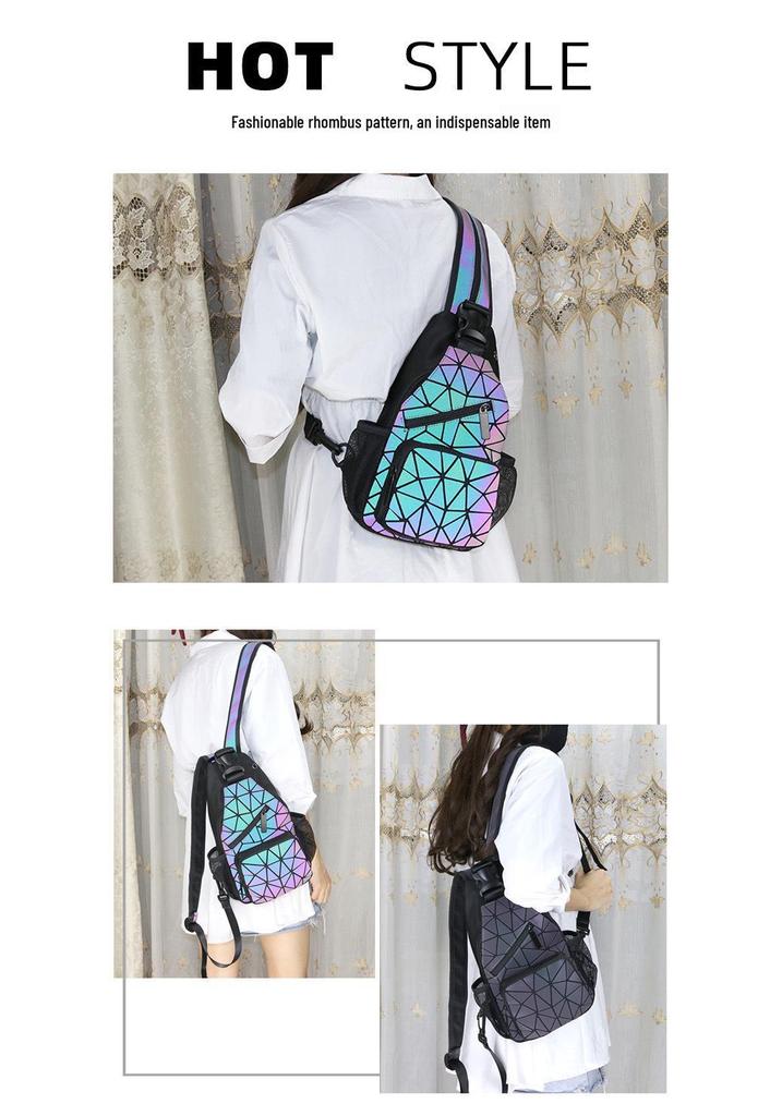 Vielseitiger Mini-Rucksack mit Diamantgittermuster: Multifunktionale Schulter-, Crossbody-, Hüft- und Brusttasche für High-School-Schülerinnen und Frauen.