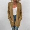 2026 Spring & Autumn Women's Mid-Length Cable Knit Cardigan Sweater