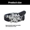 Women's Rhinestones Belt Glitters Leather Waist Belt Western Skull Waist Belt for Stylish Youth