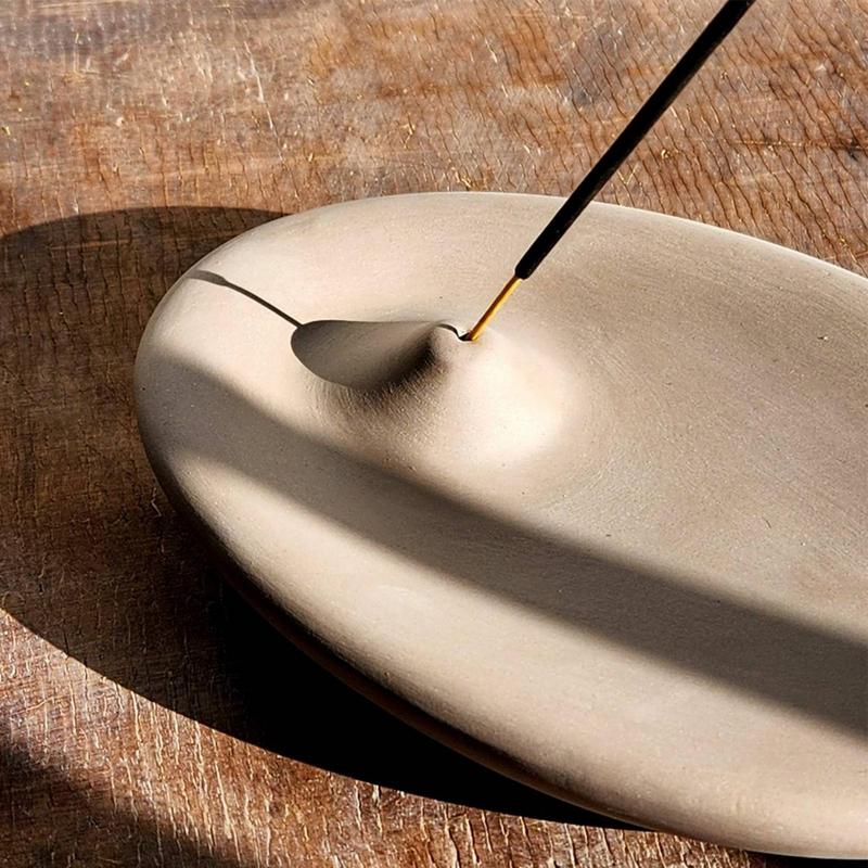 Räuchergefäß Keramik Heimdeko Räucherstäbchenhalter Untersetzer Dekorative Räucherschale für Meditation Yoga-Raum Desktop-Ornament