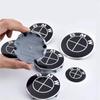 New Front Hood Emblem For BMW Race track black white Logo 81mm+Rear Badge 74mm+Wheel Hub Cap 68mm+56mm Steering Wheel Stick