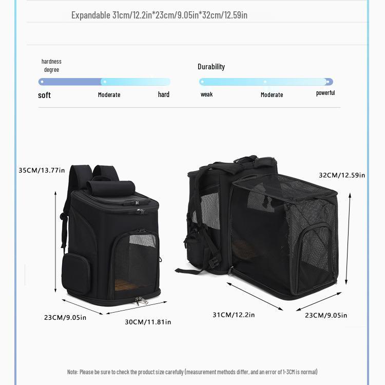 Large-Capacity Foldable Pet Backpack Breathable for Cats and Dogs, Suitable for Outdoor Use