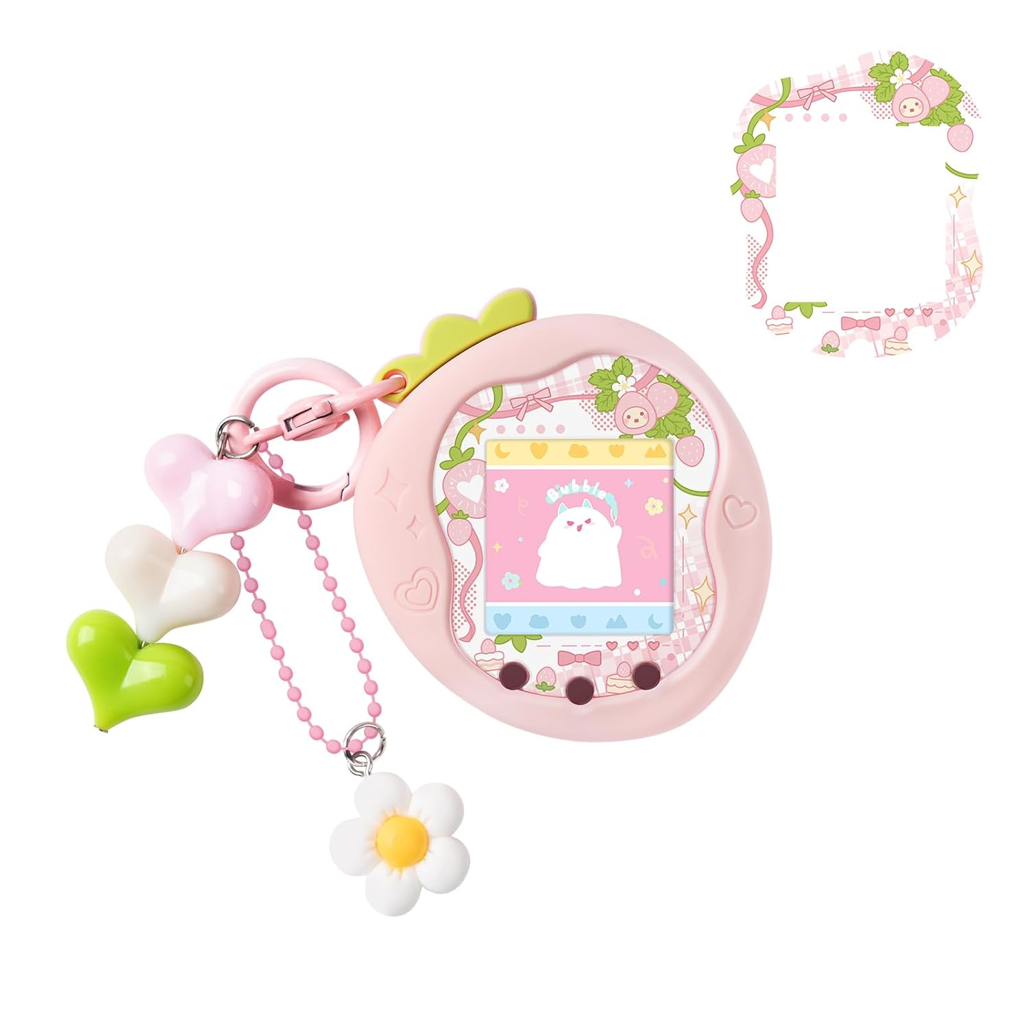 

Tamagotchi Uni cover soft protective case charm faceplate made silicone cute skin drop prevention shock absorption compatible Strawberry Land (pink)