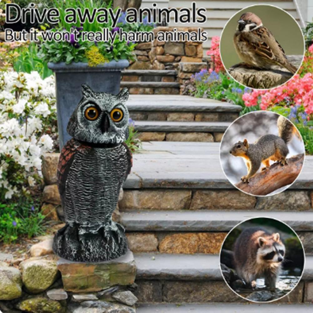 M-Современные устройства для отпугивания птиц Сова С 360° Вращающаяся Поддельная Сова Отпугиватель Птиц Садовое Украшение