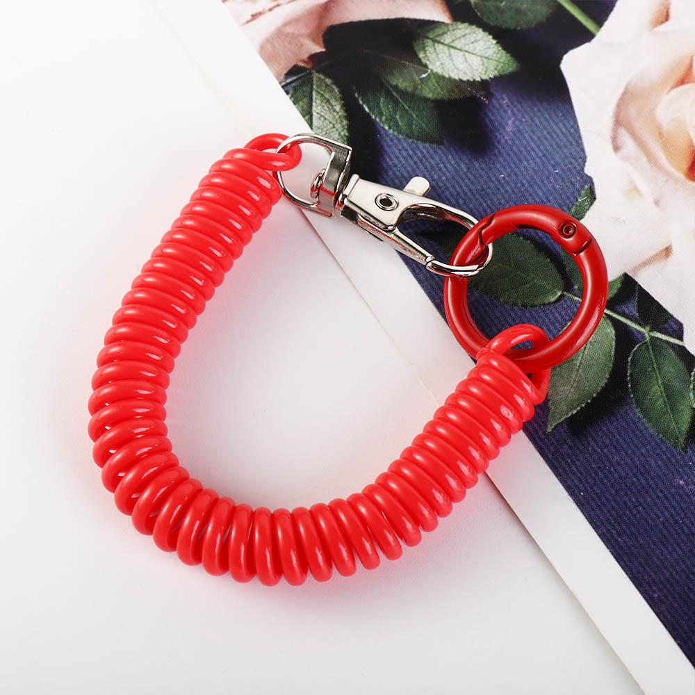 Holder Spiral Spring Coil Key Ring Keyring Anti-lost Lobster Clasp Key Hooks Stretch Spring Coil