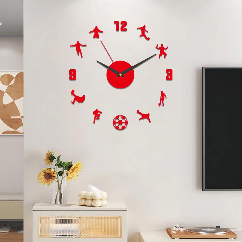 Football-Themed DIY Luminous Wall Clock for Living Room & Bedroom Decoration