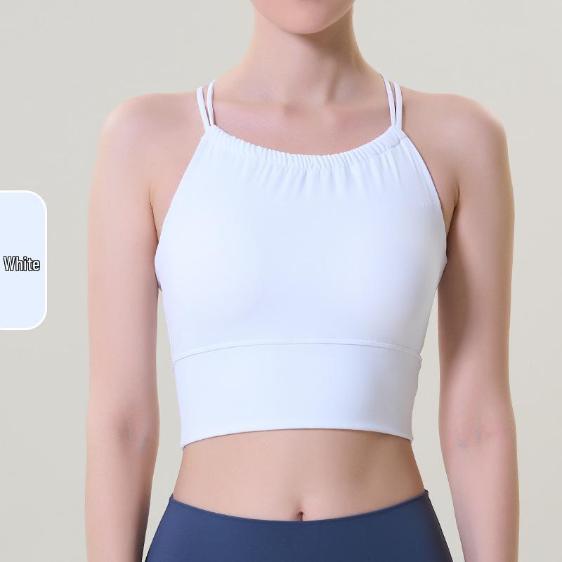 Luxe Lycra Criss-Cross Back Yoga Sports Bra with Built-in Padding