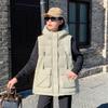 European and Korean Down Cotton Vest Women's Autumn and Winter New Medium and Long Outer Wear Loose Large Size 0kg Versatile Sleeveless Hanger